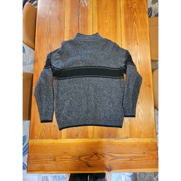 Daniele Blasi Italy Wool Sweater 1/4 Zip Neck Gray Striped Men's XL - Picture 5 of 6